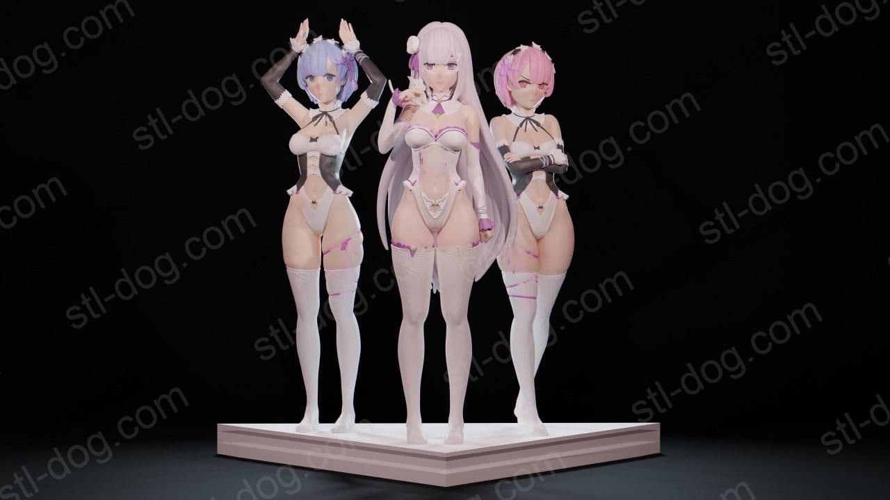 re0从零开始的异世界生活 蕾姆 拉姆 爱蜜莉雅 3D打印图纸